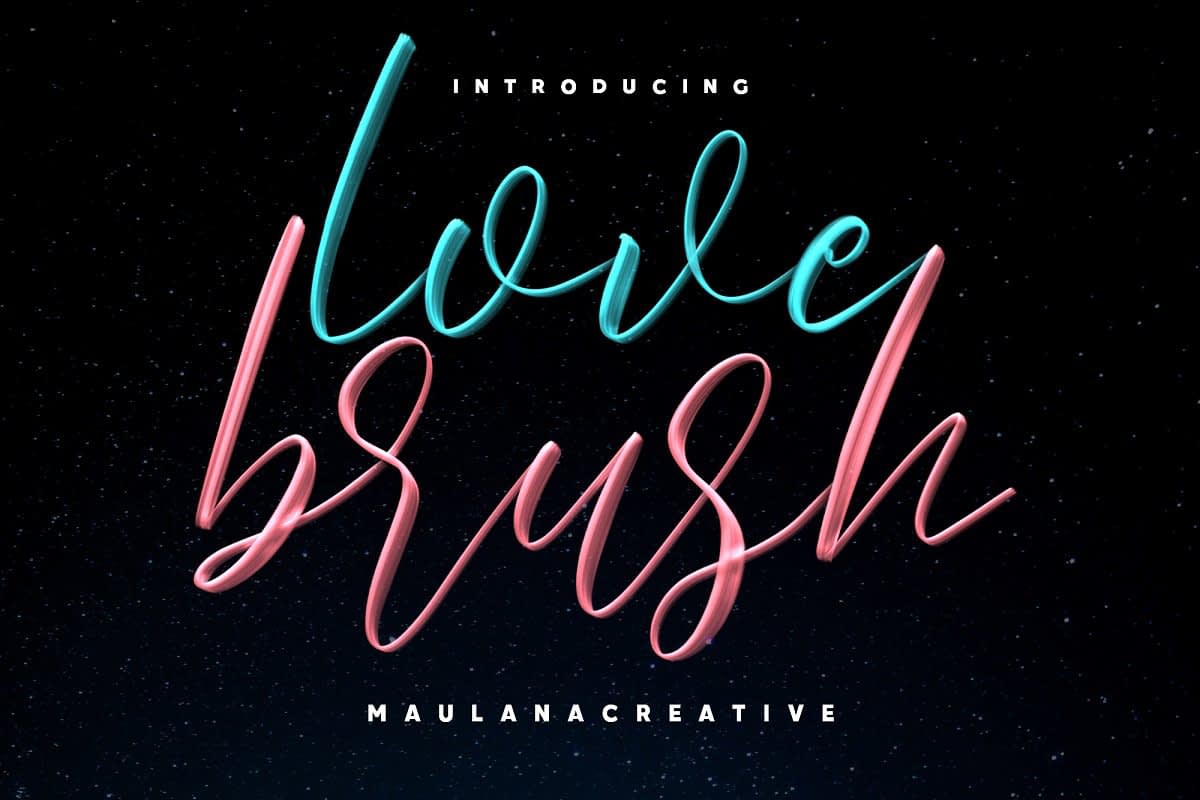 Download Love Brush SVG Font Family Free Download